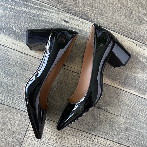 NWT Calvin Klein Natalynn Black Patent Pump Classic Shinny Block Heel Size 11 - Picture 3 of 13
